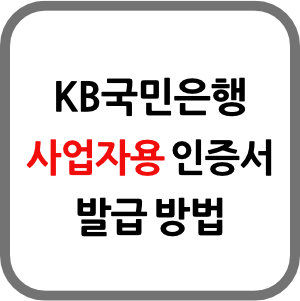 사업자용 인증서 발급 방법