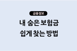 내보험찾아줌으로 숨은 보험금 찾기