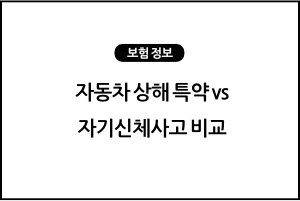 롯데손해보험 자동차보험 자동차 상해 특약 vs 자기신체사고 비교 총정리